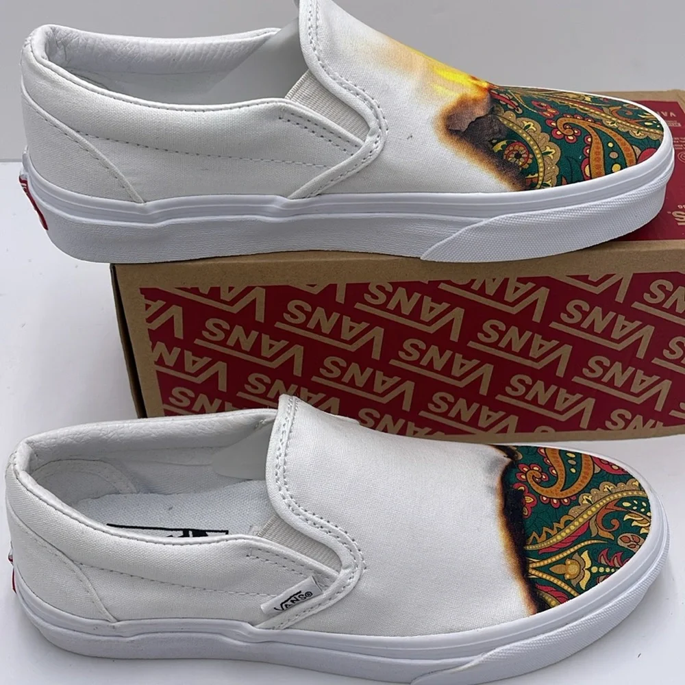 Vans Canvas Men’s Slip-On Shoes in Desert Vibes Oat Classic Slip-On (Big Reveal)